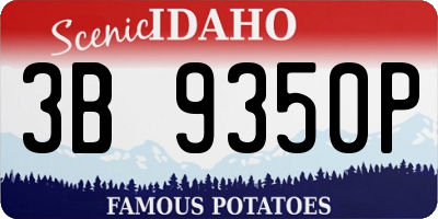 ID license plate 3B9350P