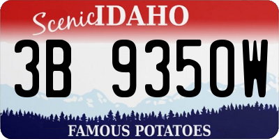 ID license plate 3B9350W