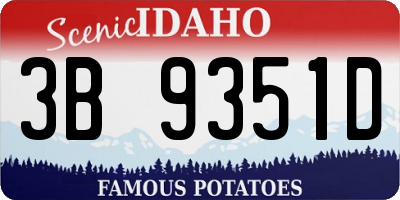 ID license plate 3B9351D