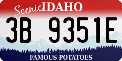 ID license plate 3B9351E