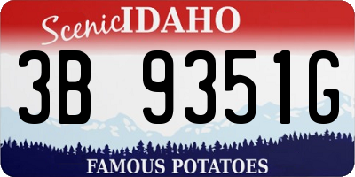 ID license plate 3B9351G