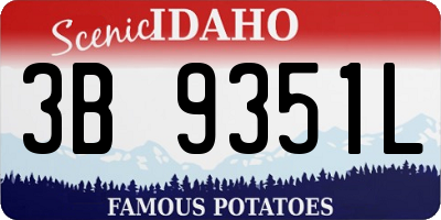 ID license plate 3B9351L