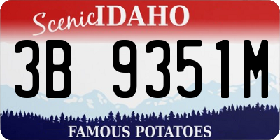 ID license plate 3B9351M