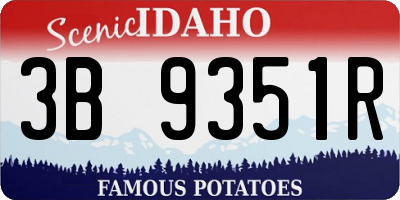 ID license plate 3B9351R