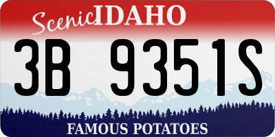 ID license plate 3B9351S