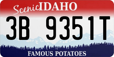 ID license plate 3B9351T