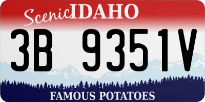 ID license plate 3B9351V