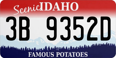 ID license plate 3B9352D