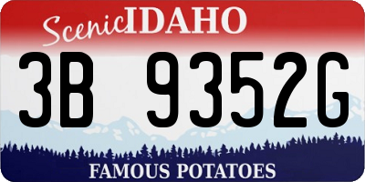 ID license plate 3B9352G
