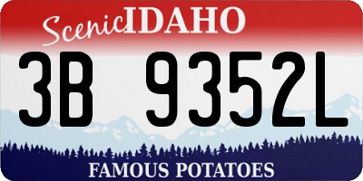 ID license plate 3B9352L