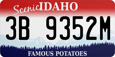 ID license plate 3B9352M