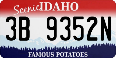ID license plate 3B9352N
