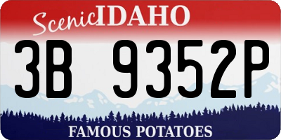ID license plate 3B9352P