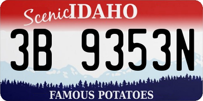 ID license plate 3B9353N