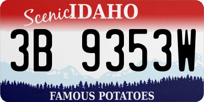 ID license plate 3B9353W