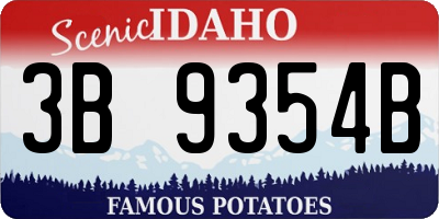 ID license plate 3B9354B