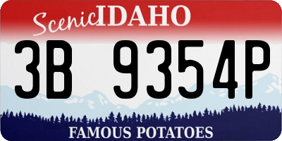 ID license plate 3B9354P
