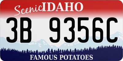 ID license plate 3B9356C