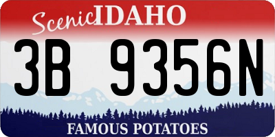 ID license plate 3B9356N