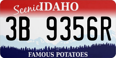 ID license plate 3B9356R