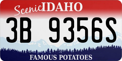 ID license plate 3B9356S