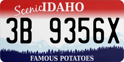 ID license plate 3B9356X