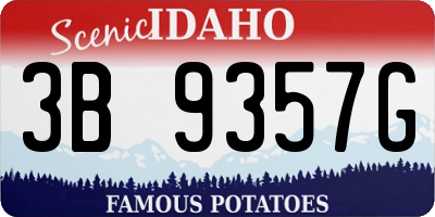 ID license plate 3B9357G