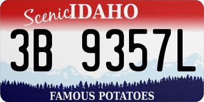 ID license plate 3B9357L