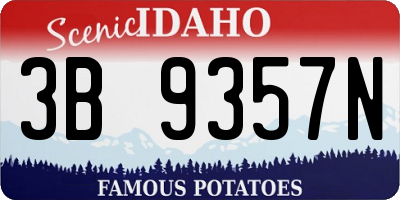 ID license plate 3B9357N