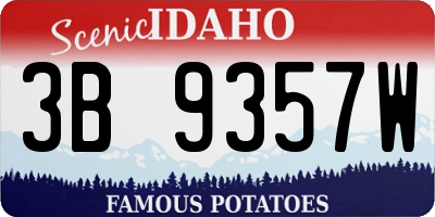 ID license plate 3B9357W