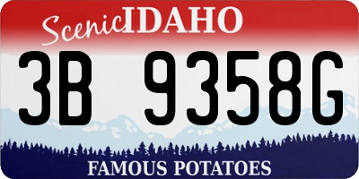 ID license plate 3B9358G