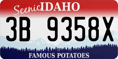 ID license plate 3B9358X