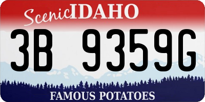 ID license plate 3B9359G