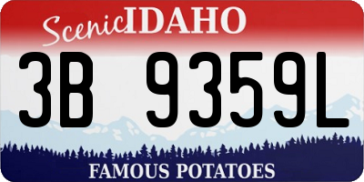ID license plate 3B9359L