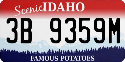 ID license plate 3B9359M