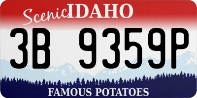 ID license plate 3B9359P