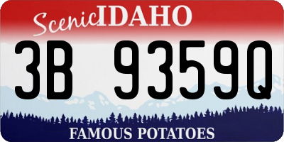 ID license plate 3B9359Q