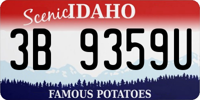 ID license plate 3B9359U