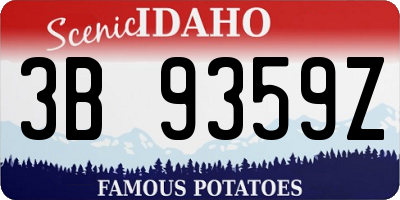 ID license plate 3B9359Z