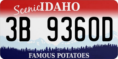 ID license plate 3B9360D
