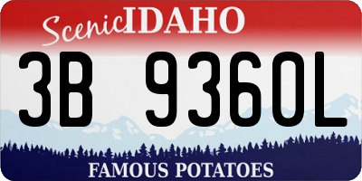 ID license plate 3B9360L