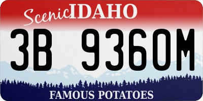 ID license plate 3B9360M