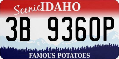 ID license plate 3B9360P