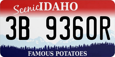 ID license plate 3B9360R