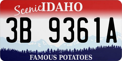 ID license plate 3B9361A