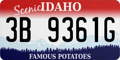 ID license plate 3B9361G