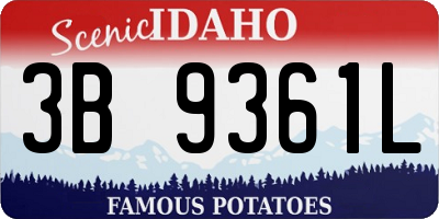 ID license plate 3B9361L