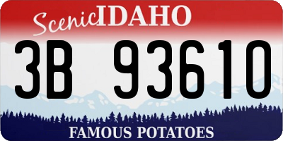 ID license plate 3B9361O