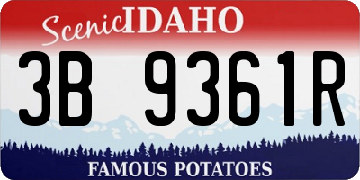 ID license plate 3B9361R