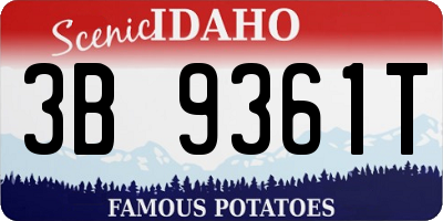 ID license plate 3B9361T